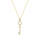 Key Pendant Sterling Silver Necklace in Gold