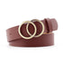 Coffee Brown Double Pin Vegan Leather Belt