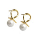 Fresh Pearl Sterling Silver Earrings in Gold & Silver
