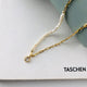 Geometric Sterling Silver Pearl Necklace in Gold