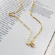 Geometric Sterling Silver Pearl Necklace in Gold