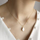 Baroque Pearl Sterling Silver Necklace in Gold