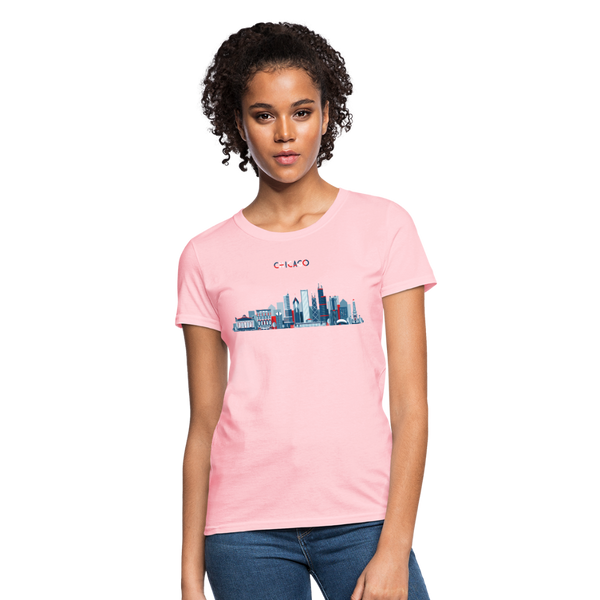 Chicago Skyline Women's T-Shirt - pink