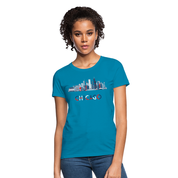 Icon Art Chicago Women's T-Shirt - turquoise