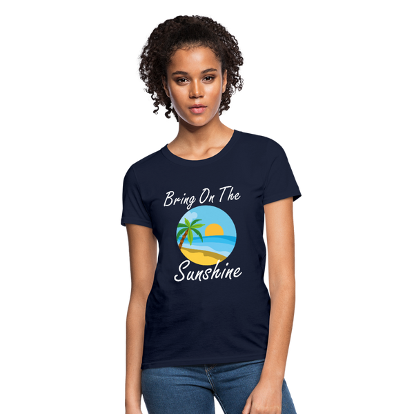 Bring On The Sunshine Graphic Women's T-Shirt - navy