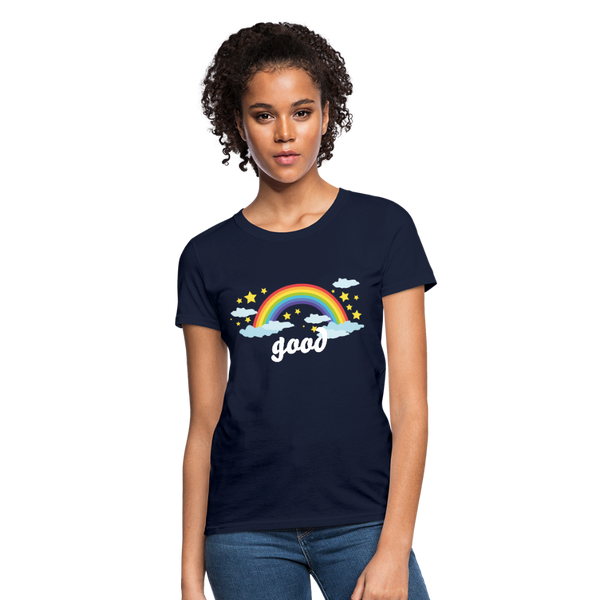Rainbow Graphic Women's T-Shirt - navy