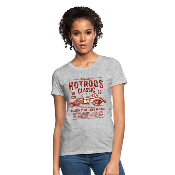 Vintage Hotrods Graphic Women's T-Shirt - heather gray
