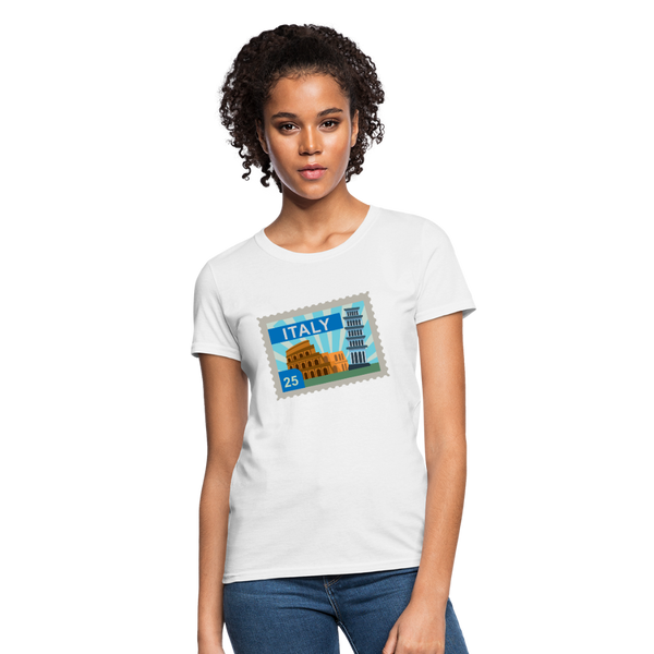 Italy Postcard Graphic Women's T-Shirt - white